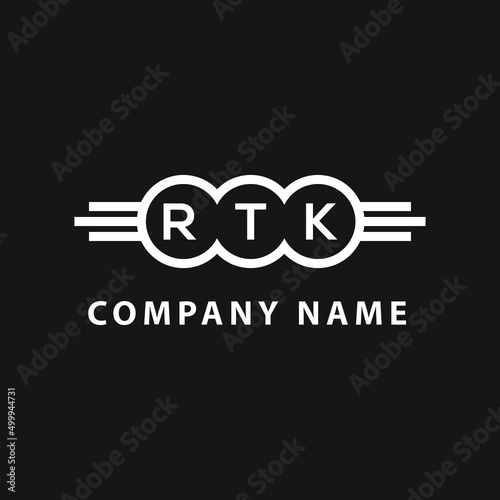 RTK letter logo design on black background. RTK  creative initials letter logo concept. RTK letter design. photo