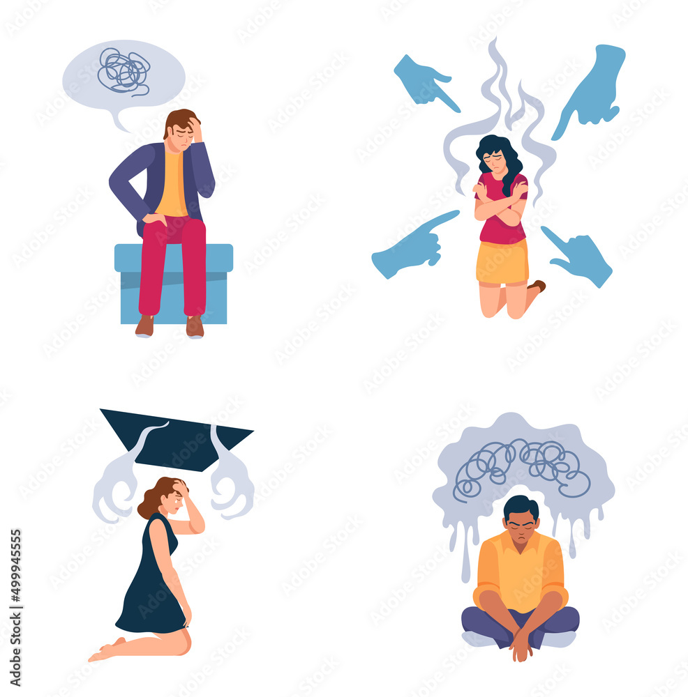 Fototapeta premium Psychology problems, mental disorder and stress and pressure