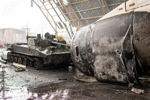 war destroyed on Ukraine airport by russian troops