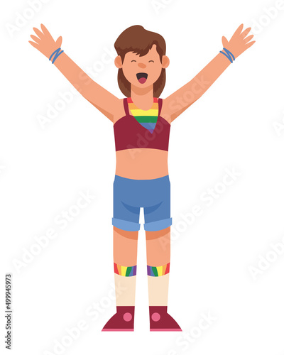 lesbian with hands up