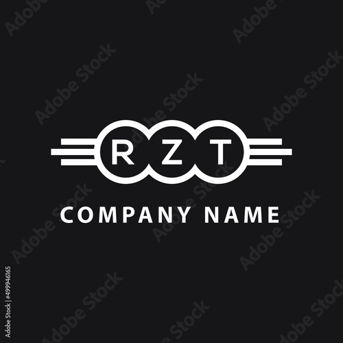 RZT  letter logo design on black background. RZT   creative initials letter logo concept. RZT  letter design.
 photo