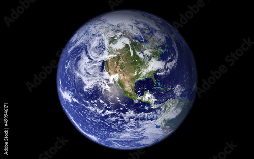 Planet Earth view from the space focused on the United States. Elements of this image were furnished by NASA.