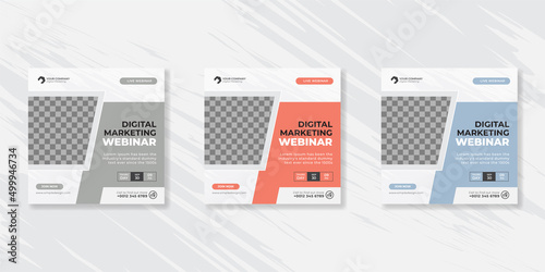 Digital marketing live webinar and corporate social media post template
