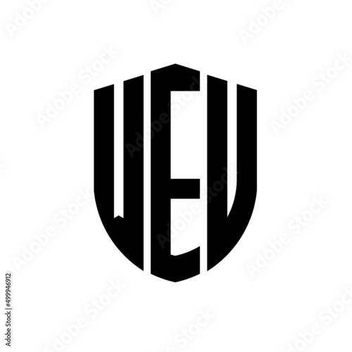 WEV letter logo design. WEV modern letter logo with black background. WEV creative  letter logo. simple and modern letter logo. vector logo modern alphabet font overlap style. Initial letters WEV  photo