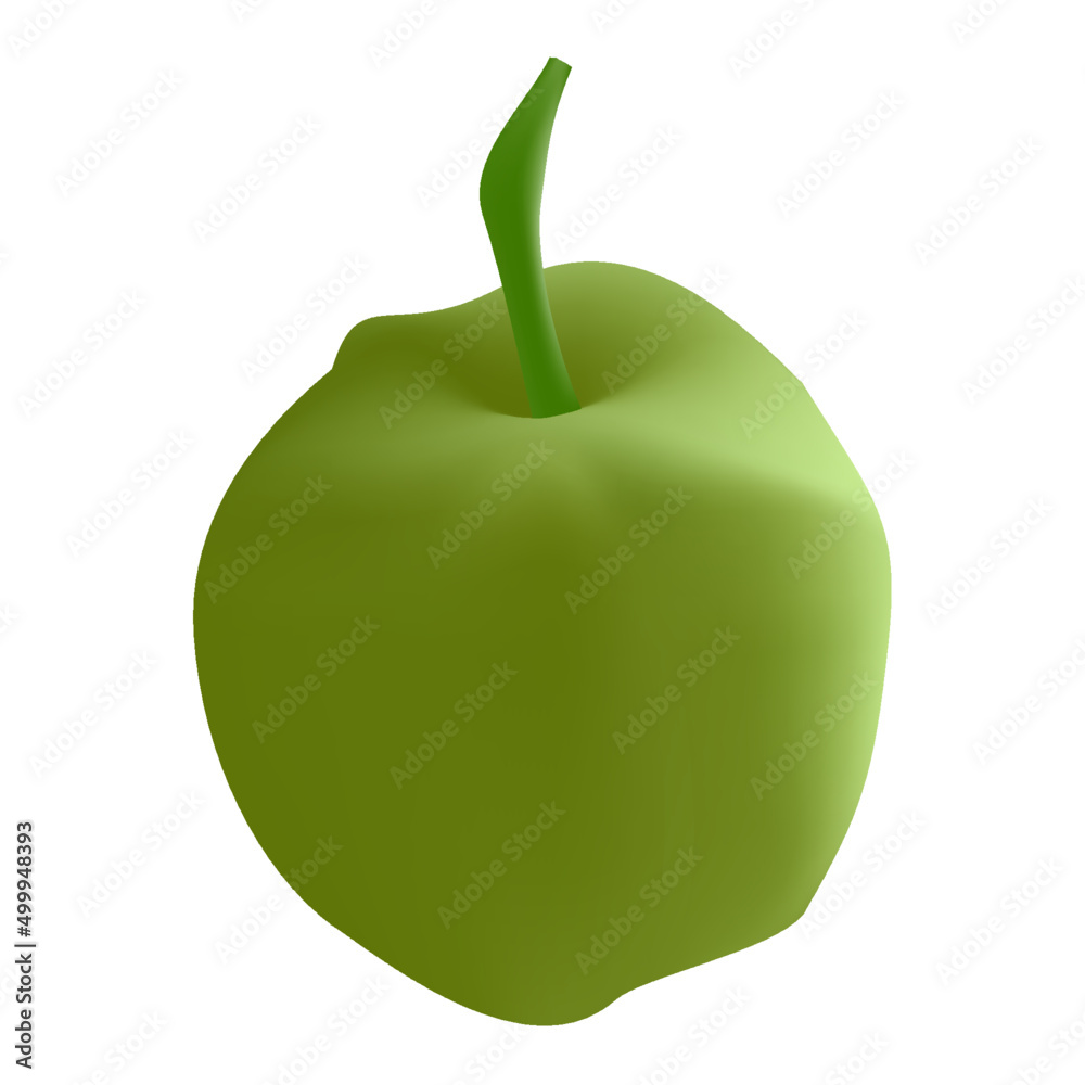 Obraz premium Green guava on white background, vector illustration.