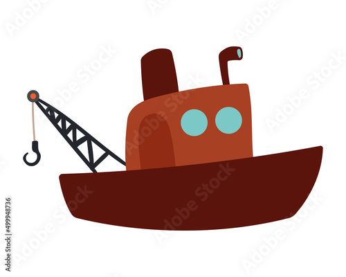 fishing boat with crane