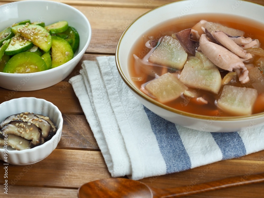 한국음식 오징어 무 국, 요리