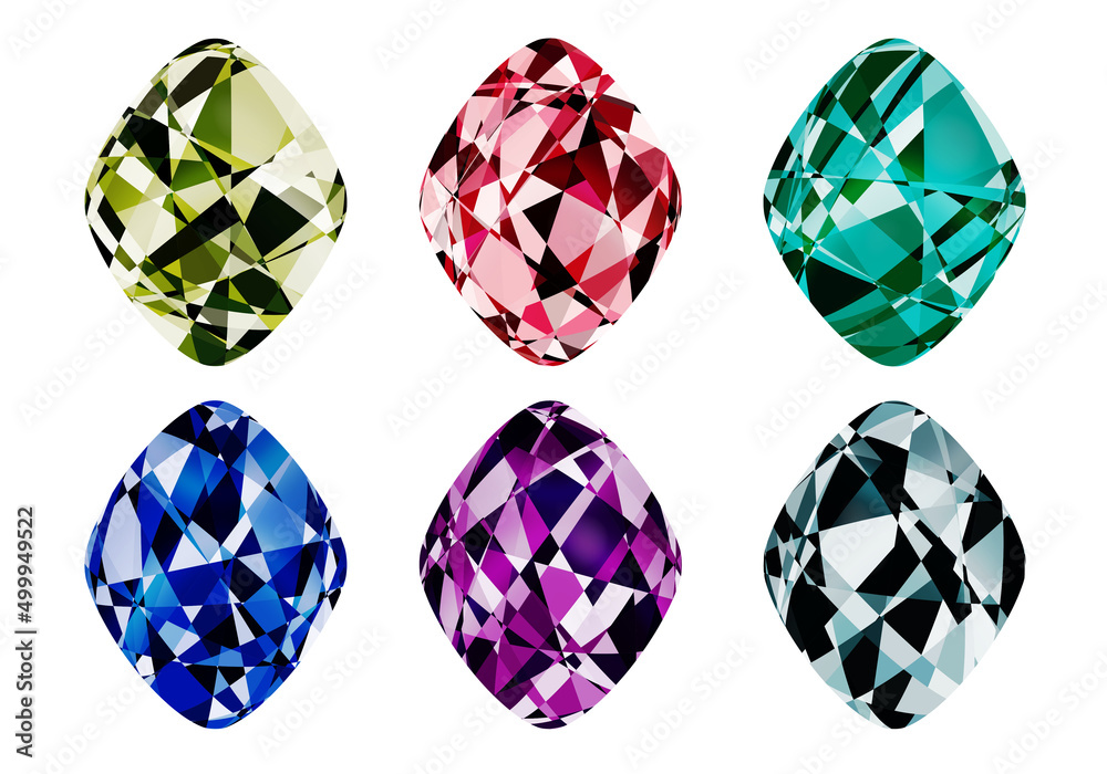 diamond shape  color stone