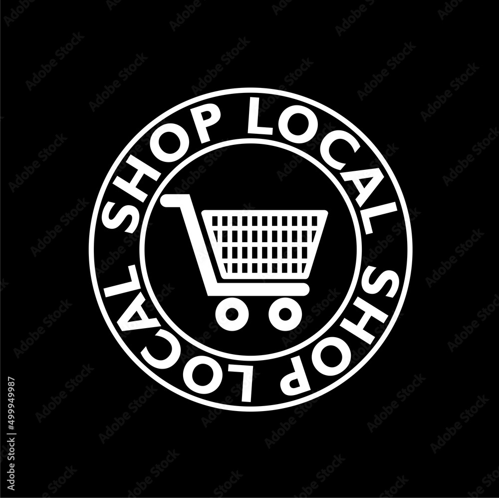 Shop local icon isolated on dark background Shop local icon isolated on dark background