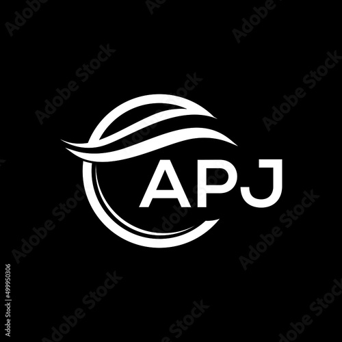 APJ letter logo design on black background. APJ  creative initials letter logo concept. APJ letter design.
 photo