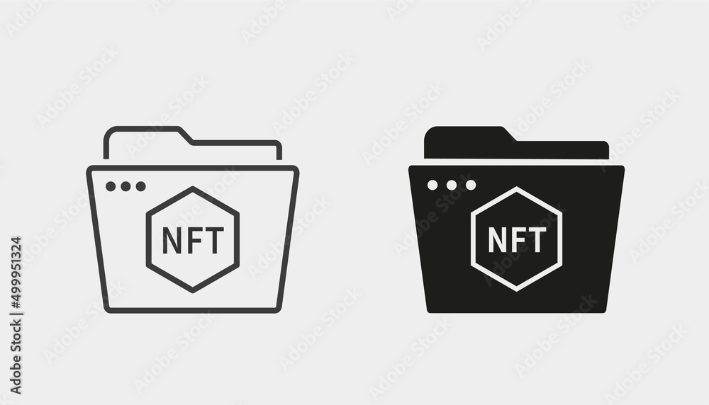 NFT storage icon. Black vector illustration isolated on white background. NFT storage icon. Black vector illustration isolated on white background.