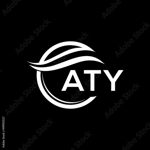 ATY letter logo design on black background. ATY  creative initials letter logo concept. ATY letter design.
 photo