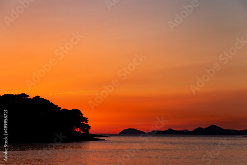 Seascapes of the Adriatic on a sunset time. Resort Dubrovnik. © Sergey Fedoskin