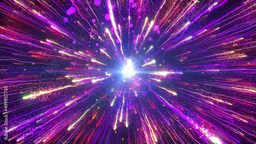 This stock motion graphics shows sparks of multicolored fireworks. This colorful, bright background will decorate your projects. photo