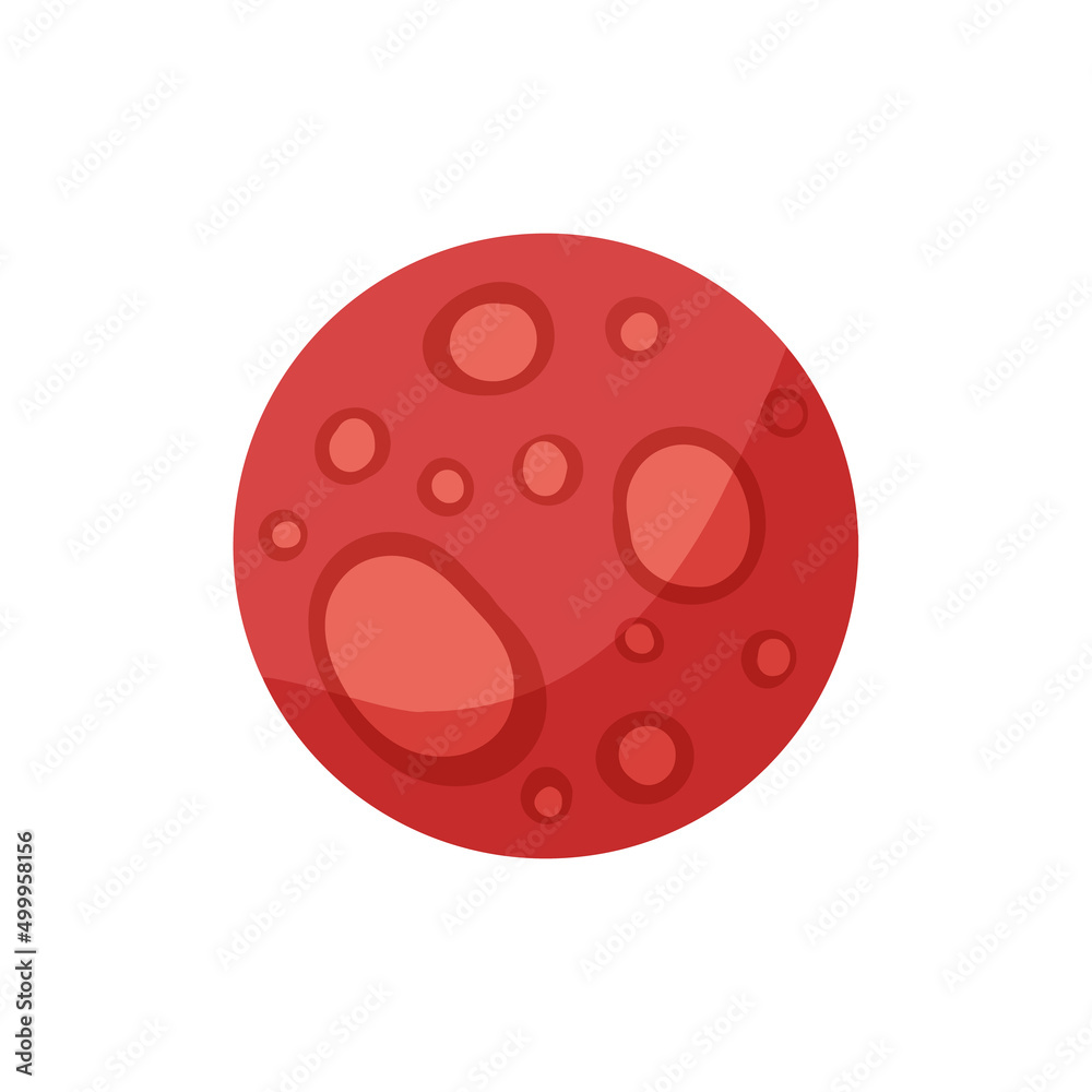 Stylized planet Mars isolated cartoon vector image. Astronomic logo image. Media glyph icon Stylized planet Mars isolated cartoon vector image. Astronomic logo image. Media glyph icon