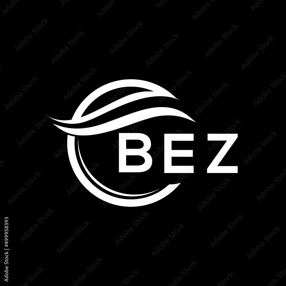 BEZ letter logo design on black background. BEZ  creative initials letter logo concept. BEZ letter design.
 - obrazy, fototapety, plakaty 