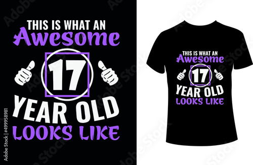 This is what an awesome 17 year old looks like- A birthday t-shirt for 11 years old.