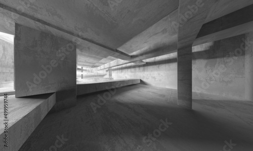 Abstract architecture interior background. Empty concrete room