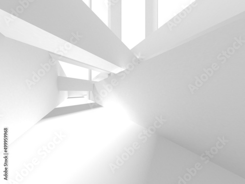 Illuminated corridor interior design. Empty Room Interior Background