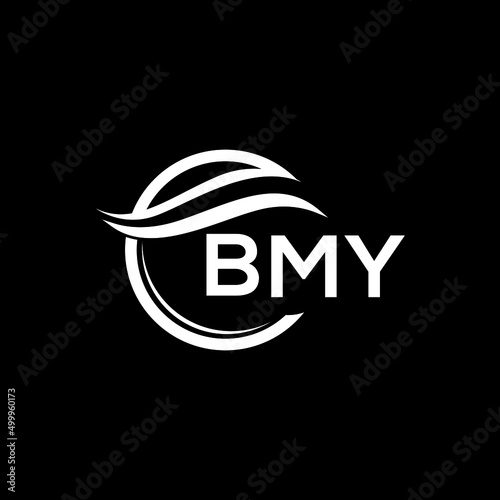 BMY letter logo design on black background. BMY  creative initials letter logo concept. BMY letter design.
 photo