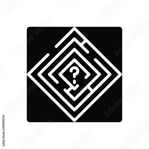 Black solid icon for difficult