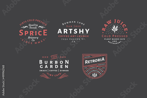 set of badge vintage retro labels