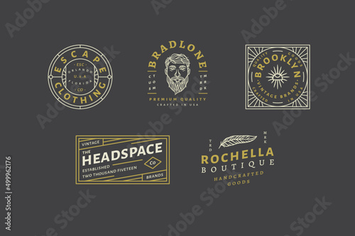 set of badge vintage retro labels