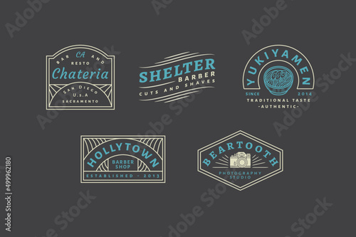 set of badge vintage retro labels