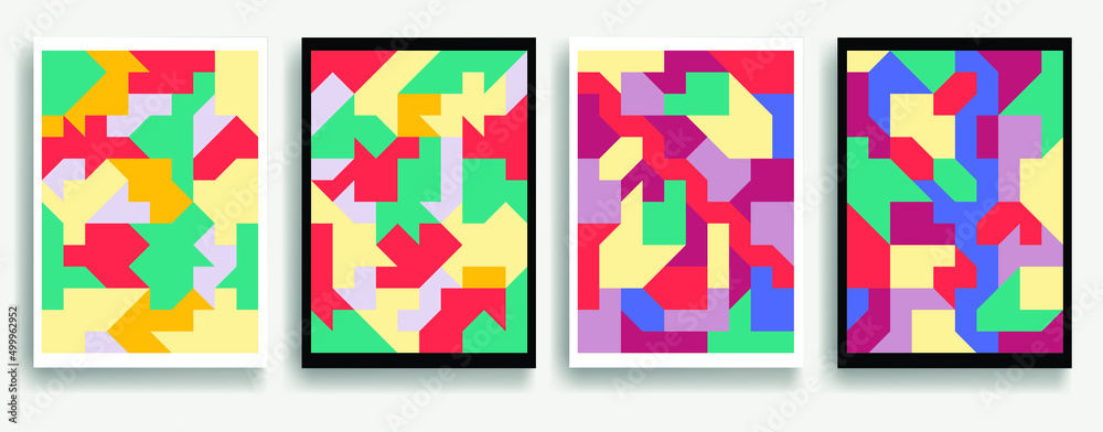 Aesthetic geometric brochures . Bauhaus poster . Modern art .Abstract minimal negative space composition . Contemporary vector  design 