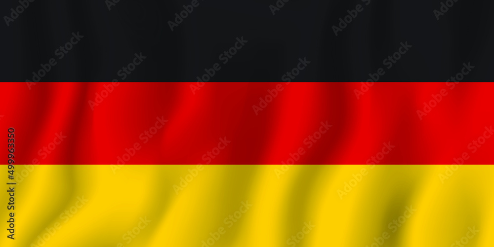 Obraz premium Germany realistic waving flag vector illustration. National country background symbol. Independence day