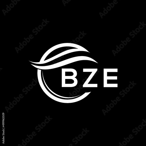 BZE letter logo design on black background. BZE  creative initials letter logo concept. BZE letter design.
 photo