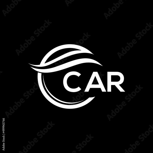 CAR letter logo design on black background. CAR  creative initials letter logo concept. CAR letter design.
 photo