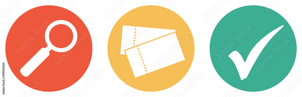 Bunter Banner mit 3 Buttons: Tickets und Eintrittskarten suchen
