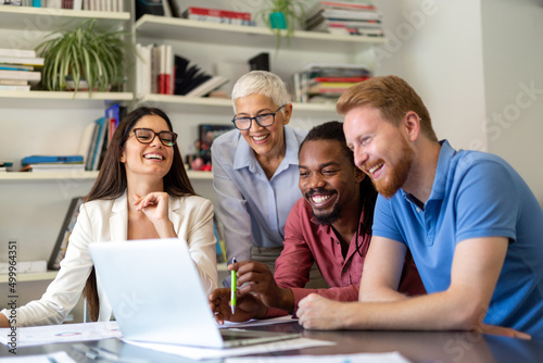 Wallpaper Mural Group of entrepreneurs and business people working together in meeting room. Finance work concept Torontodigital.ca