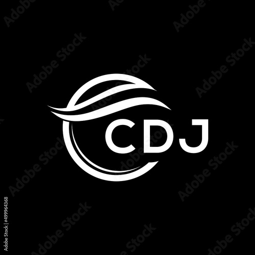 CDJ letter logo design on black background. CDJ creative initials letter logo concept. CDJ letter design.  photo