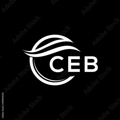 CEB letter logo design on black background. CEB  creative initials letter logo concept. CEB letter design. photo