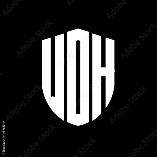 WOH letter logo design. WOH modern letter logo with black background. WOH creative  letter logo. simple and modern letter logo. vector logo modern alphabet font overlap style. Initial letters WOH  photo