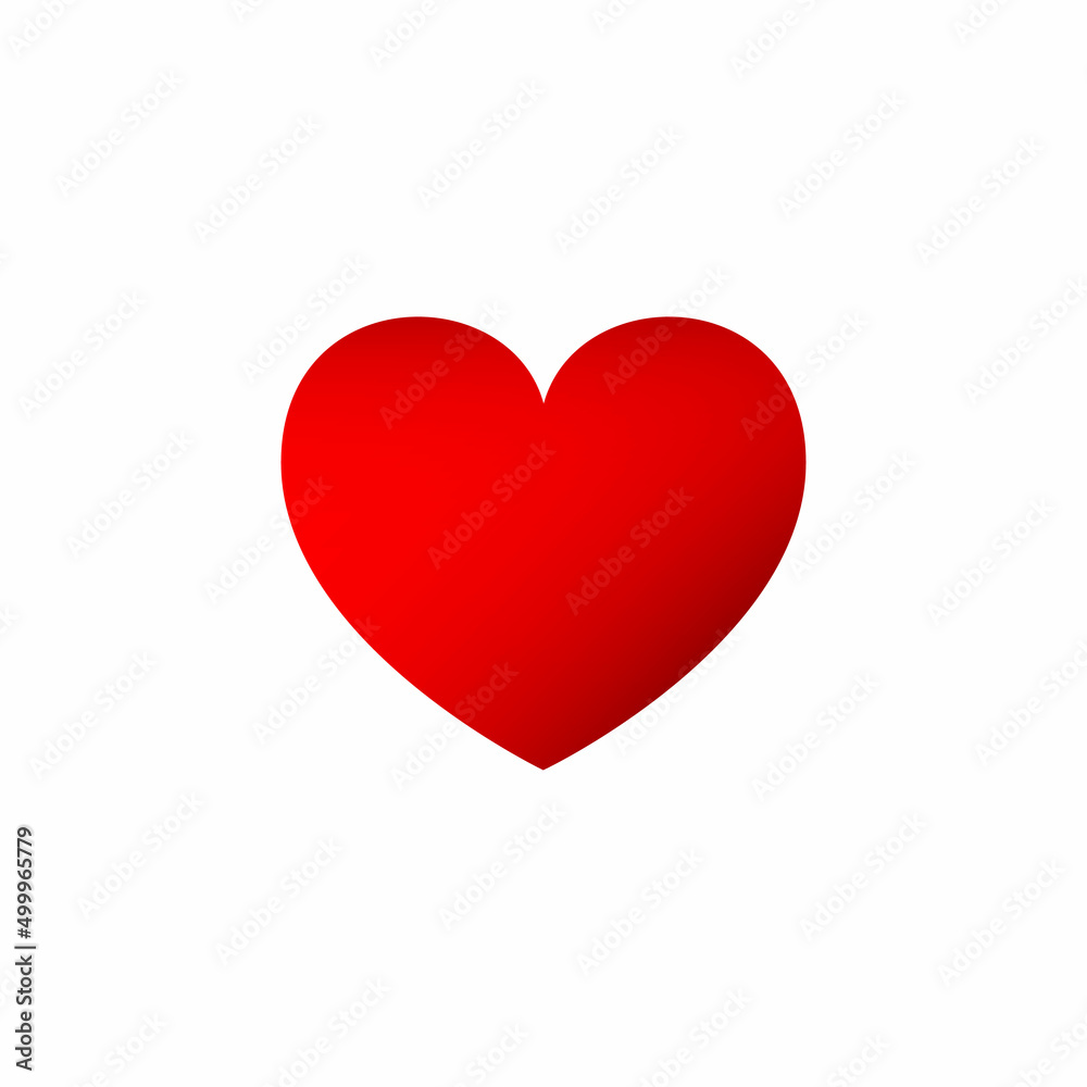 red heart isolated on white background for your illustration