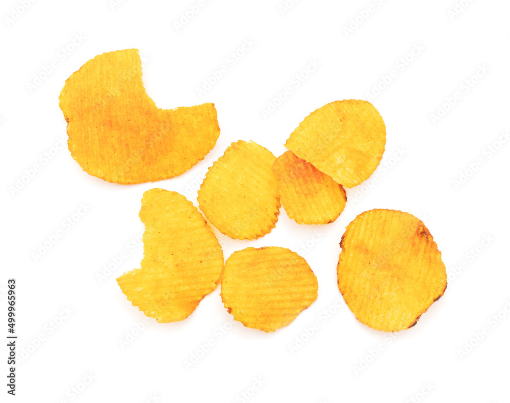 Chips isolated on white background. Chips isolated on white background.