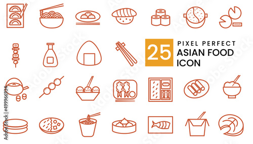 Asian oriental Japanese food icon outline pixel perfect with outline style 