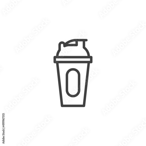 Fitness water bottle line icon