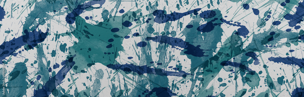 Banner with colored textile texture with blue spots. Banner with colored textile texture with blue spots.