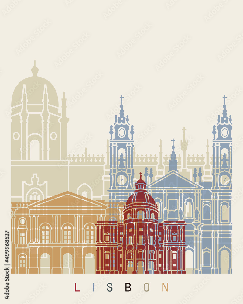 Lisbon skyline poster