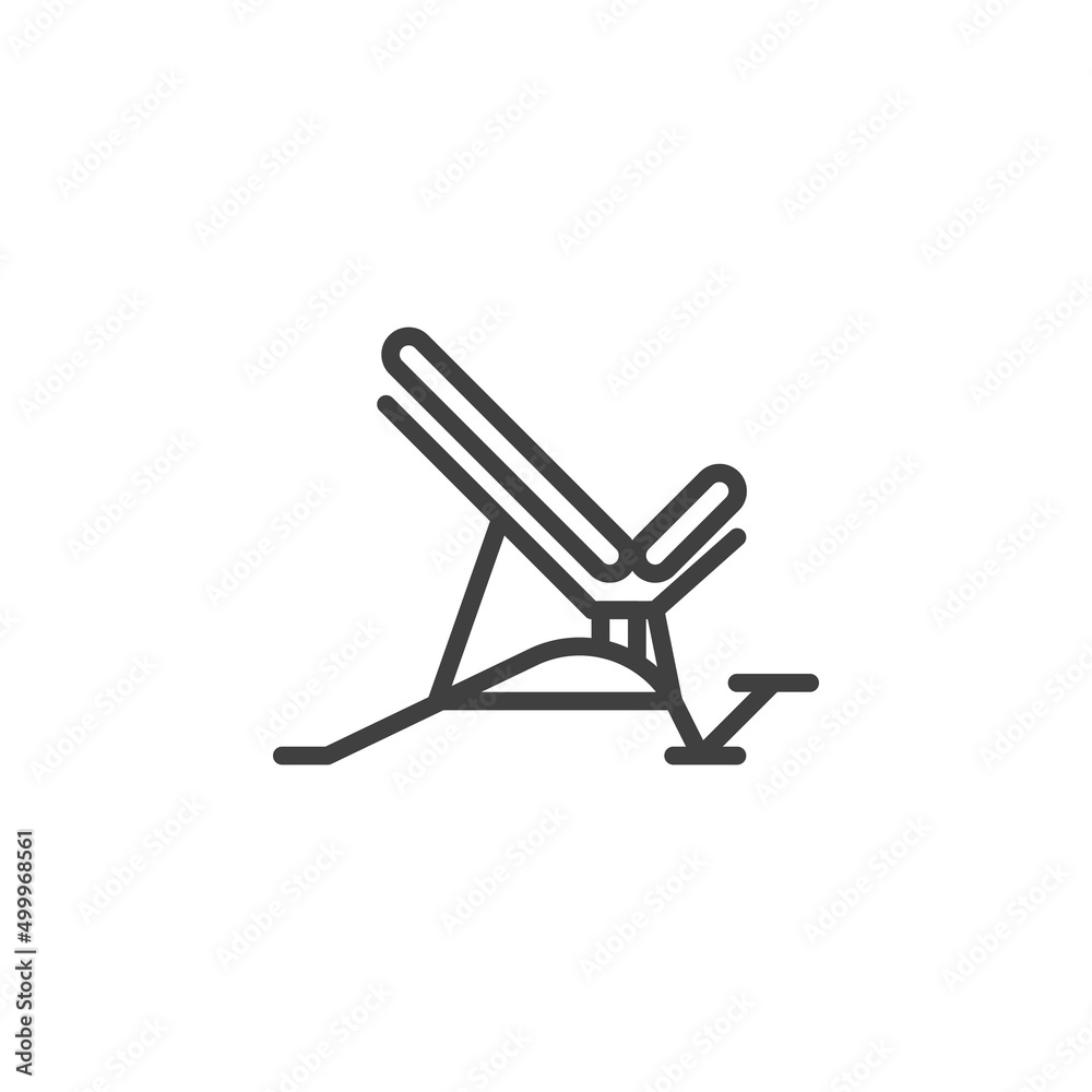 Training Bench line icon Training Bench line icon