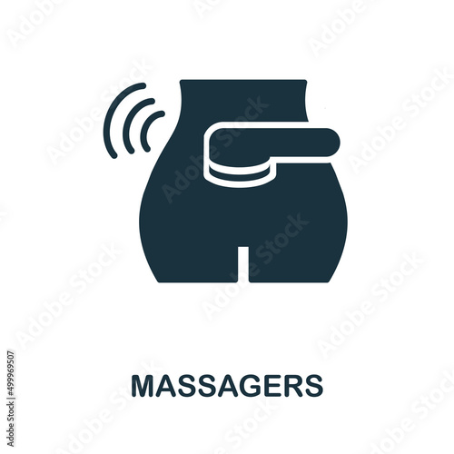 Massagers icon. Monochrome simple Massagers icon for templates, web design and infographics