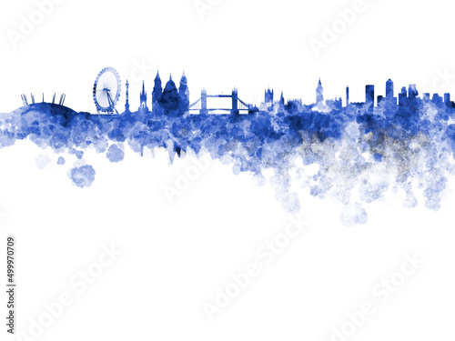 Photography London skyline in watercolor