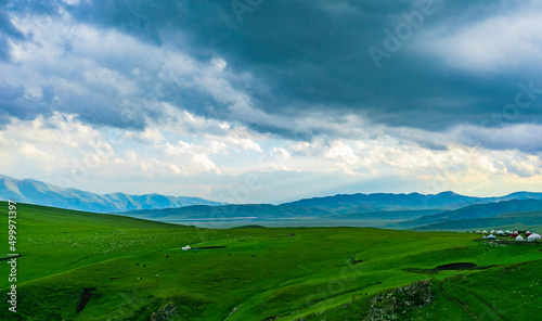 Fototapeta Naklejka Na Ścianę i Meble -  Xinjiang Grassland mountain natural scenery