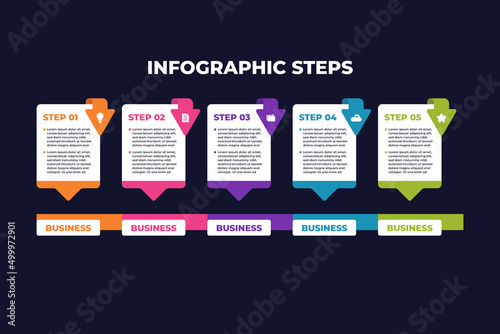 Colorful Flat Table Business Infographic Template