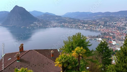 Lake Lugano from Ruvigliana village, Lugano, Ticino, Switzerland photo