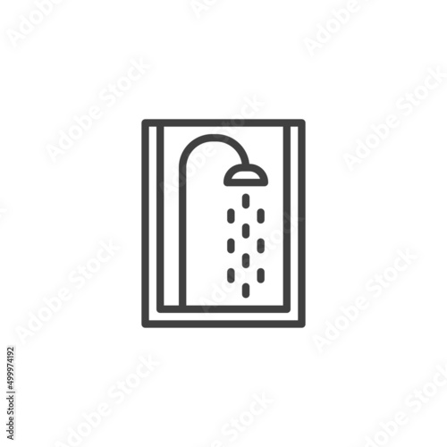 Shower cabin line icon